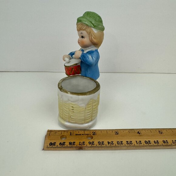 Vtg Jasco 70s Christmas Little Drummer Boy Tea Light Holder Ceramic Holiday READ - Picture 7 of 11